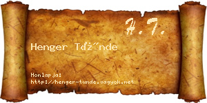 Henger Tünde névjegykártya