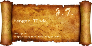 Henger Tünde névjegykártya